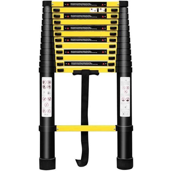 UISEBRT Échelle Télescopique 3,8M, Escabeau Télescopique en Allumin...