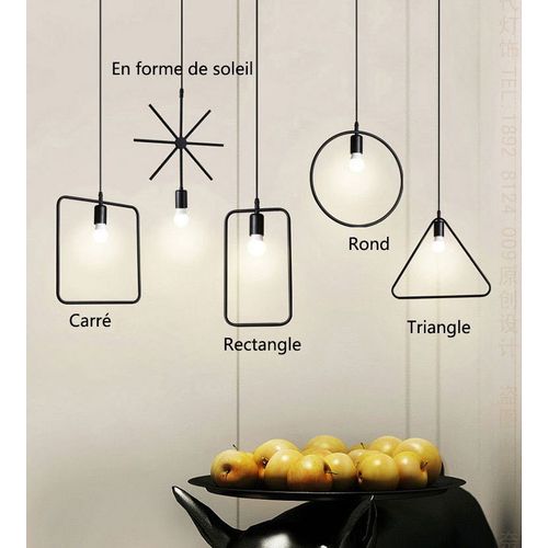 Lampe Pendante Chic Et Moderne En Fer Géométrique- Rond (&#934 33cm)