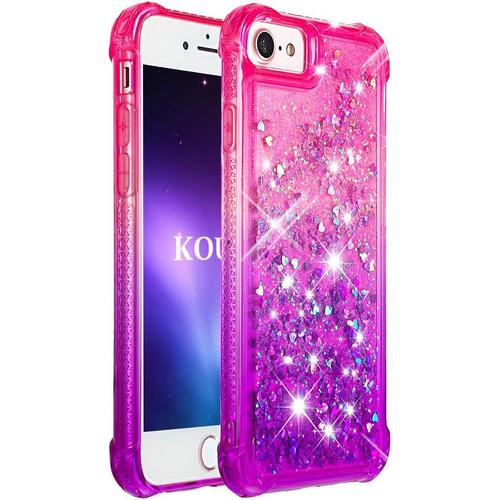 Kouyi Coque Iphone 6s Plus/6 Plus, [Série Quicksand] Flottant Liquide Brillant Mode Mouvant Sables Housse Tpu Bumper Telephone Étui Pour Apple Iphone 6s Plus/6 Plus 5,5""(Rose-Mauve)