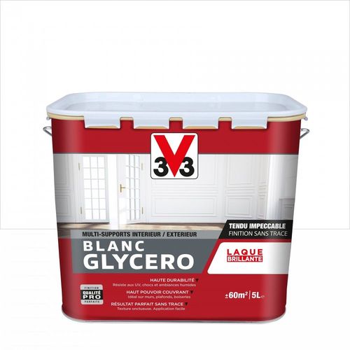 Peinture blanc glycéro brillant 5L