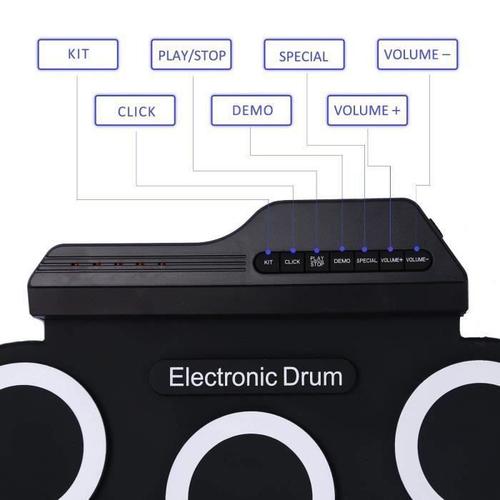 COSTWAY Batterie Electronique Enfant 9 Pads Bluetooth Tambour