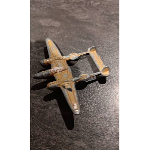 Jouet Avion Biplan Jaune Métal