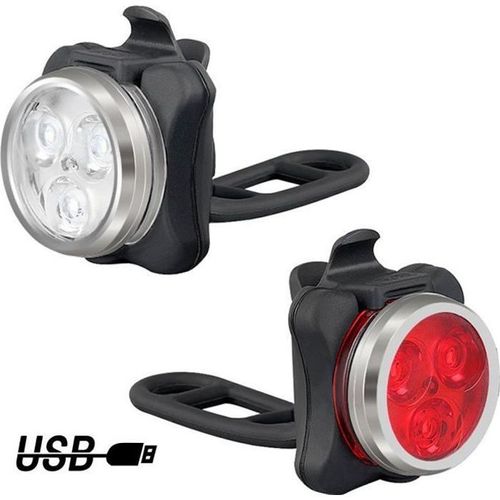 Loowoko Kit Éclairage Vélo, Kit De Lumière De Vélo Rechargeable,4 Modes De Bicyclette Phare Avant Et Arrière, Éclairage Usb Imper