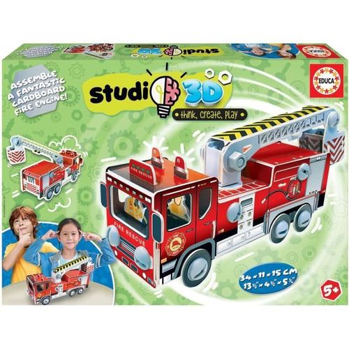 Educa - Puzzle - Studio 3d Camion Des Pompiers