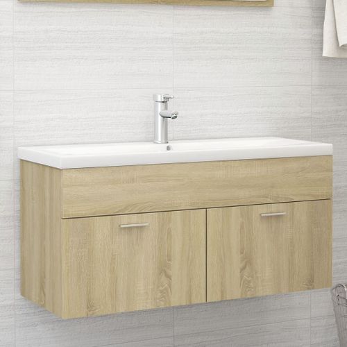 Vidaxl Armoire D'évier Avec Lavabo Intégré Chêne Sonoma Aggloméré