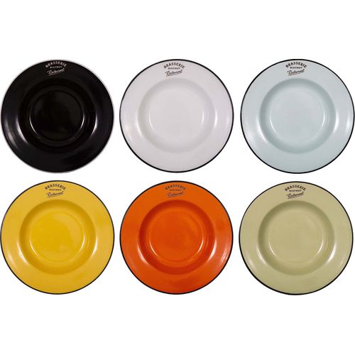 Assiettes Colorées Brasserie Bistrot (Lot De 6) Assiettes Creuses - 22 Cm
