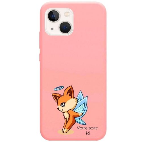 Coque Rose Iphone 14 Plus Fee Renard Fox Kawaii Avec Votre Prenom