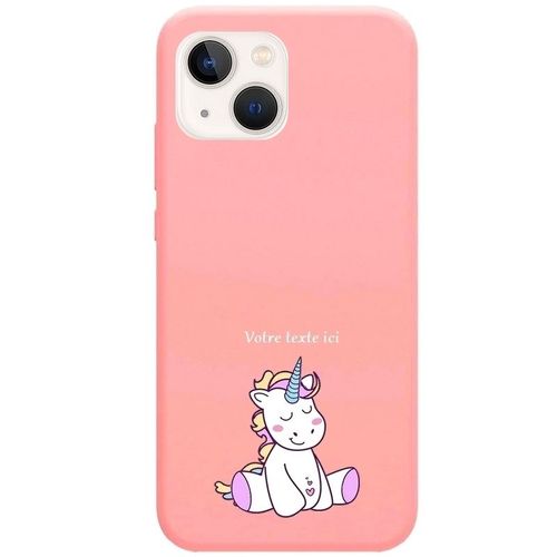 Coque Rose Iphone 14 Plus Licorne Enjoy Personnalisee