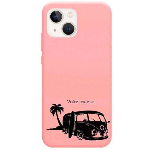 Coque Rose Iphone 14 Plus Van Hawai Surf Personnalisee