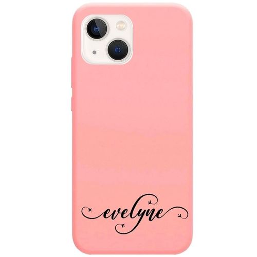Coque Rose Iphone 14 Plus Avec Votre Prenom 1 Fleur