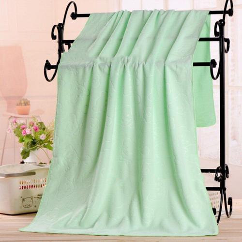 Couleur Vert 1 Pc Taille 70x140cm Serviette De Bain Absorbante En Microfibre, Serviette De Douche Douce, Séchage Rapide, Gant De Toilette Gaufré Dessin Animé, Serviette De Plage, Enveloppe De Douche