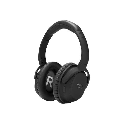 Lindy LH500XW - Écouteurs avec micro - circum-aural - Bluetooth - sans fil - Suppresseur de bruit actif - jack 3,5mm - noir