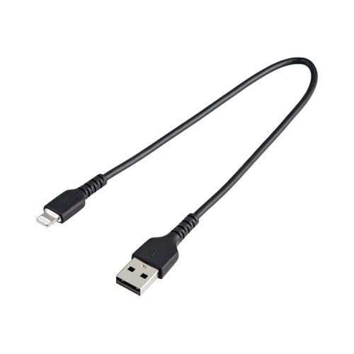 StarTech.com Câble USB-A vers Lightning Noir Robuste 30cm - Câble de Charge/Synchronisation de Type A vers Lightning en Fibre Aramide -  iPad/iPhone 12 - Certifié Apple MFi (RUSBLTMM30CMB) -...