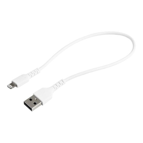StarTech.com Câble USB-A vers Lightning Blanc Robuste 30cm - Câble de Charge/Synchronisation de Type A vers Lightning en Fibre Aramide -  iPad/iPhone 12 - Certifié Apple MFi (RUSBLTMM30CMW) -...