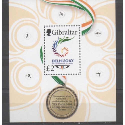 Gibraltar Timbre Jeux Du Commonwealth 2010