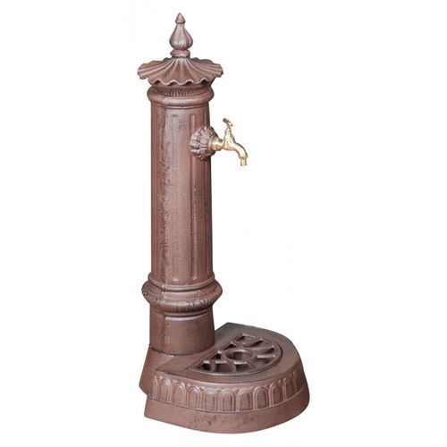 Fontaine En Fonte Finition Rouille Patinée L37xpr33xh78,5cm