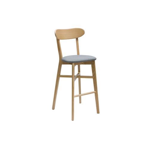 Tabouret De Bar Vintage Bois Clair Et Gris Clair H75 Cm Dove