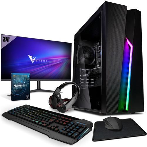 Vibox V-44 PC Gamer - 24"" Écran Pack - Quad Core Intel i3 10100F Processeur 4.3GHz - Nvidia GTX 1650 4Go Carte Graphique - 16Go RAM - 240Go SSD - 1To Disque Dur - Windows 11 - WiFi