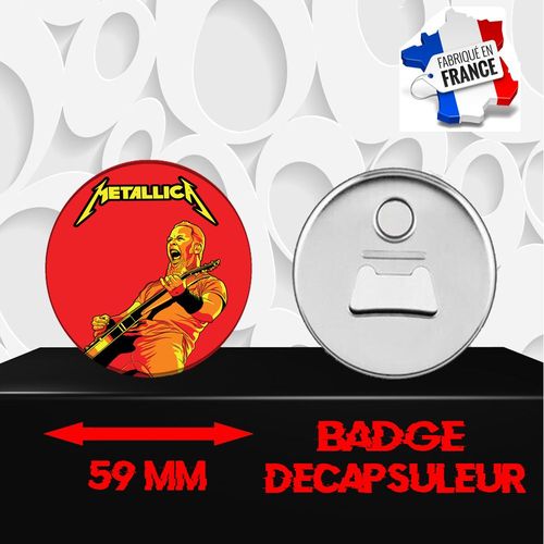 Magnet Décoratif Décapsuleur Aimanté 59 Mm Groupe Rock Metallica 355