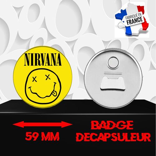 Magnet Décoratif Décapsuleur Aimanté 59 Mm Groupe Rock Nirvana 352
