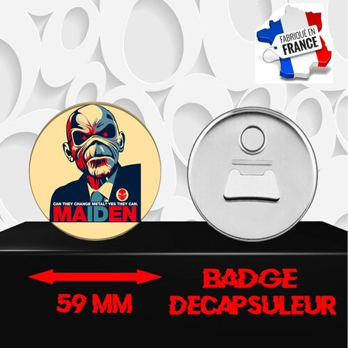 Magnet Décoratif Décapsuleur Aimanté 59 Mm Groupe Rock Iron Maiden 339
