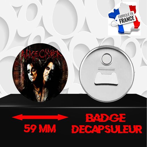 Magnet Décoratif Décapsuleur Aimanté 59 Mm Groupe Rock Alice Cooper 379