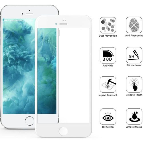 Verre Trempé Pour Iphone 6 / 6s - Film Bord Blanc 100% Intégral Vitre Protection Ecran Phonillico®