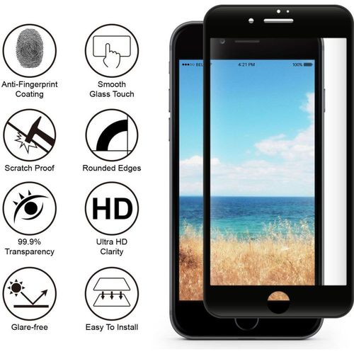 Verre Trempé Pour Iphone 6 / 6s - Film Bord Noir 100% Intégral Vitre Protection Ecran Phonillico®
