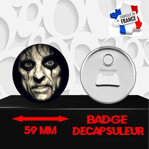Magnet Décoratif Décapsuleur Aimanté 59 Mm Groupe Rock Alice Cooper 375