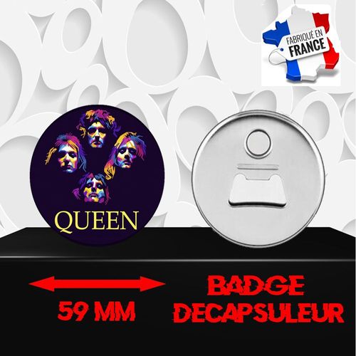 Magnet Décoratif Décapsuleur Aimanté 59 Mm Groupe Rock Queen 368