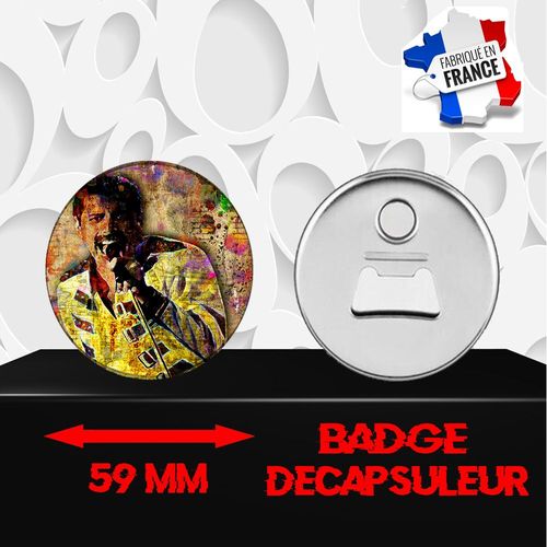 Magnet Décoratif Décapsuleur Aimanté 59 Mm Groupe Rock Queen 367