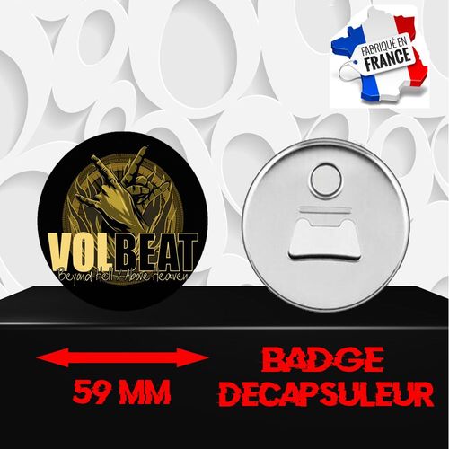 Magnet Décoratif Décapsuleur Aimanté 59 Mm Groupe Rock Volbeat 420