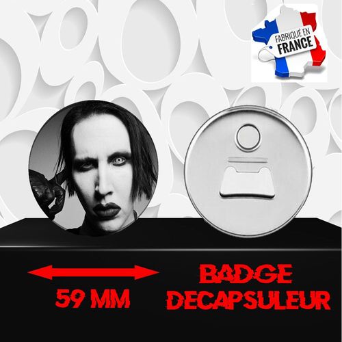 Magnet Décoratif Décapsuleur Aimanté 59 Mm Groupe Rock Marilyn Manson 403