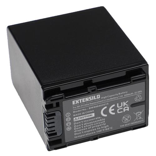 EXTENSILO Batterie compatible avec Sony PXW-FS5, PXW-FS5K, PXW-FS7, PXW-FS7M2 appareil photo, reflex numérique (3090mAh, 7,4V, Li-ion, noir)