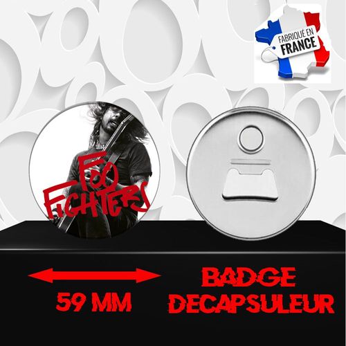 Magnet Décoratif Décapsuleur Aimanté 59 Mm Groupe Rock Foo Fighters 412