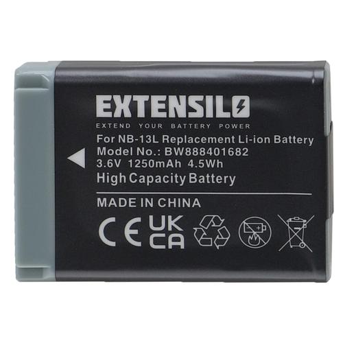 EXTENSILO Batterie compatible avec Canon PowerShot G5 X, G1 X Mark III, G5X Mark II appareil photo, reflex numérique (1250mAh, 3,6V, Li-ion)