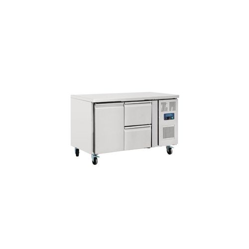 Table inox réfrigérée tropicalisée positive 282 Litres, 1 porte & 2 tiroirs, 350 W, 220 V - MONO