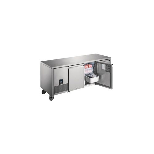 Table inox réfrigérée tropicalisée négative 420 Litres, 3 portes GN 1/1, 670 W, 230 V - MONO