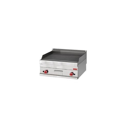 Plancha inox à gaz 2 zones acier lisse, 11 400 W, GAZ