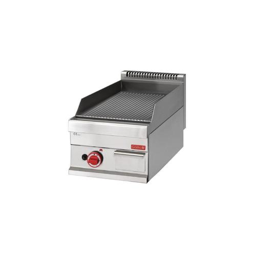 Plancha inox à gaz 1 zone acier rainuré, 5700 W, GAZ