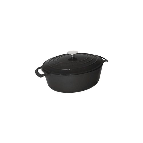 Cocotte Noire En Fonte Ovale 6 Litres