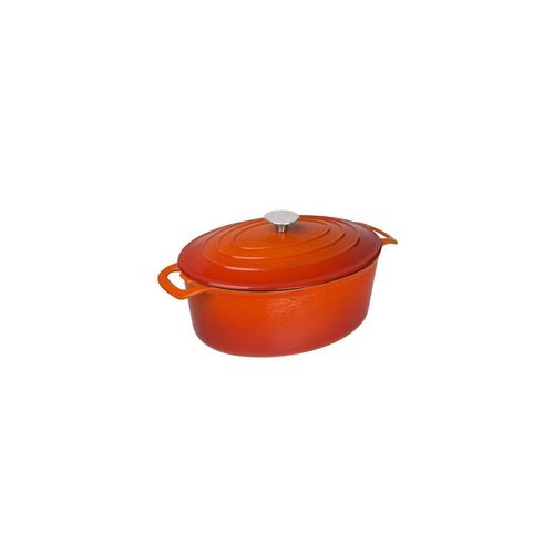 Cocotte Orange En Fonte Ovale 6 Litres