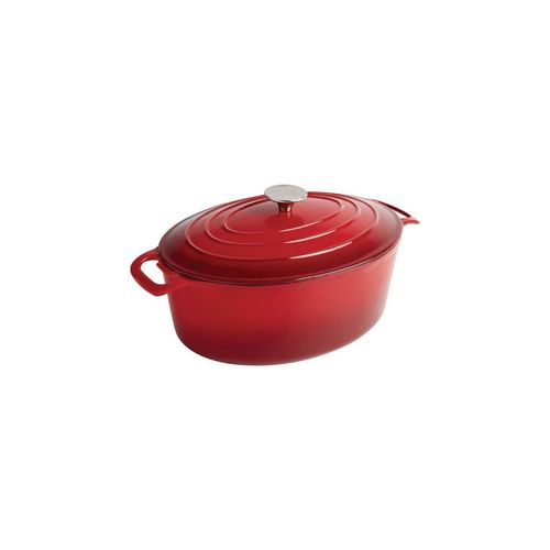 Cocotte Rouge En Fonte Ovale 5 Litres