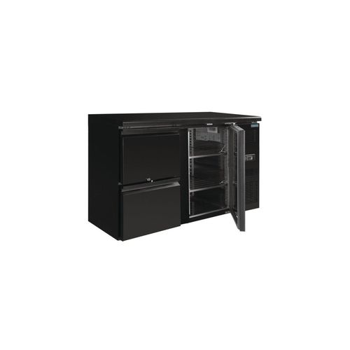 Arrière-bar 1 porte battante & 2 tiroirs 349 Litres noir, 280 W, 220 V - MONO