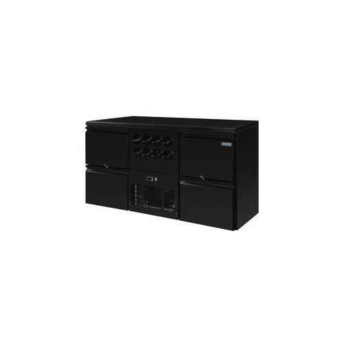 Arrière-bar 4 tiroirs & rafraichisseur à vin 8 bouteilles noir, 380 W, 220 V - MONO