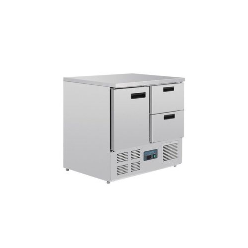 Table inox réfrigérée compacte 240 litres, 1 porte & 2 tiroirs GN 1/1 , 230 W, 220 V - MONO