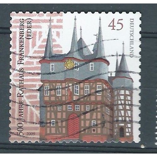 Allemagne-Rfa-Obl - 2009 -Yt N° 2539-500e Anniv De L'hotel De Ville De Frankenberg