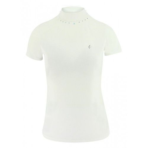 Polo Equitheme Efel - Couleur : Blanc, Taille : M, Équitation Femme