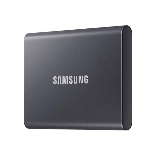 Samsung T7 MU-PC1T0T - SSD - chiffré - 1 To - externe (portable) - USB 3.2 Gen 2 (USB-C connecteur) - AES 256 bits - gris titan