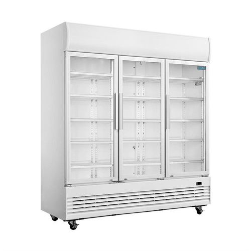 Armoire ventilée positive 1300 Litres, 3 portes vitrées battantes, avec caisson lumineux, blanche, 750 W, 220 V - MONO